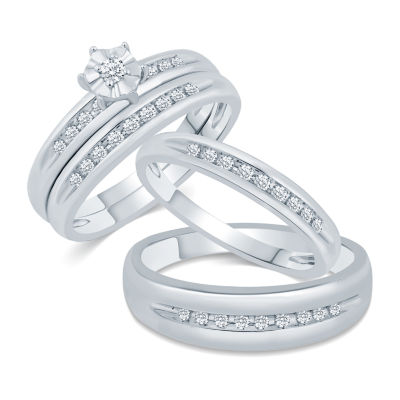 10K White Gold His and Hers Ring Sets - JCPenney